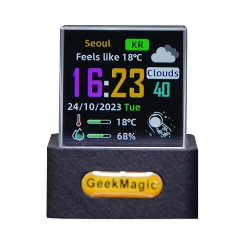 GeekMagic GIFTV Crystal Cube Photo Display Holographic Desktop Smart Weather - Picture 7 of 7