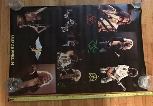 Vintage Led Zeppelin Collage 1972 Poster 23" x 35" Made In UK - Foto 11 di 12