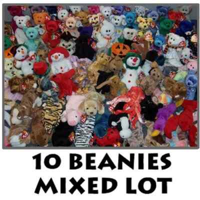 TY Beanie Babies - Mixed Lot of 10 Beanies (All Different) -MWMT's
