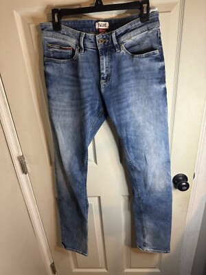 MEN'S TOMMY HILFIGER SLIM SCANTON STRETCH JEANS 30 WAIST X 32 LEG LIGHT  BLUE