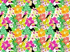 Michael Miller Tropical Toucan Flowers Cotton Fabric Bird By the Yard