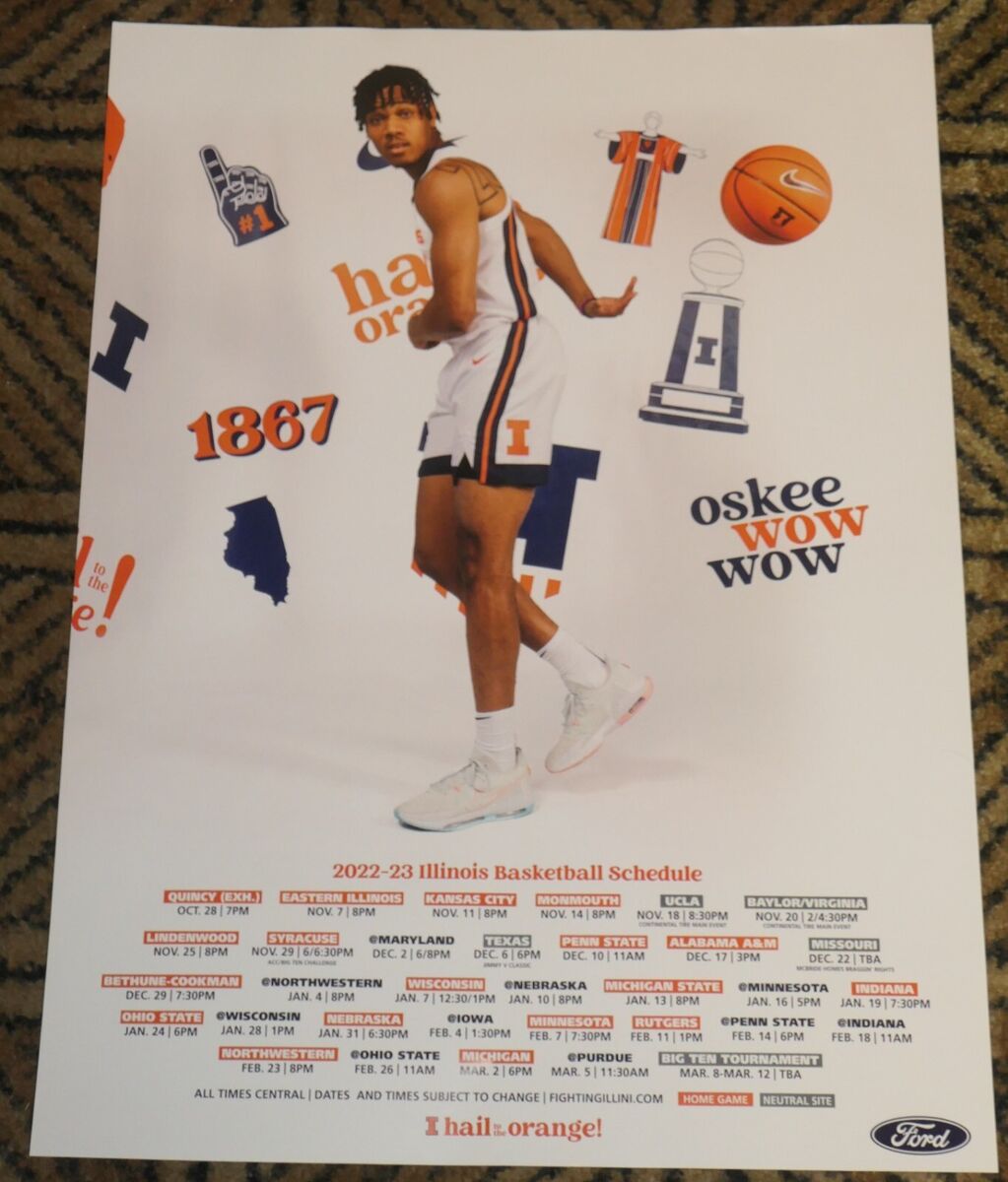 Rare University of Illinois FIGHTING ILLINI Official NCAA Team Logo 22x34  POSTER