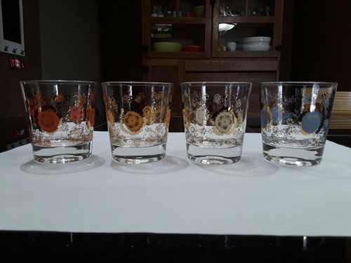 Vintage Drinking Glasses Flower Pattern Juice Soda Milk Retro Drinking Tumblers