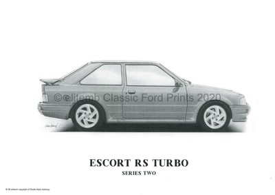 Ford Escort Series 2 Rs Turbo Unique A3 Artwork Ebay