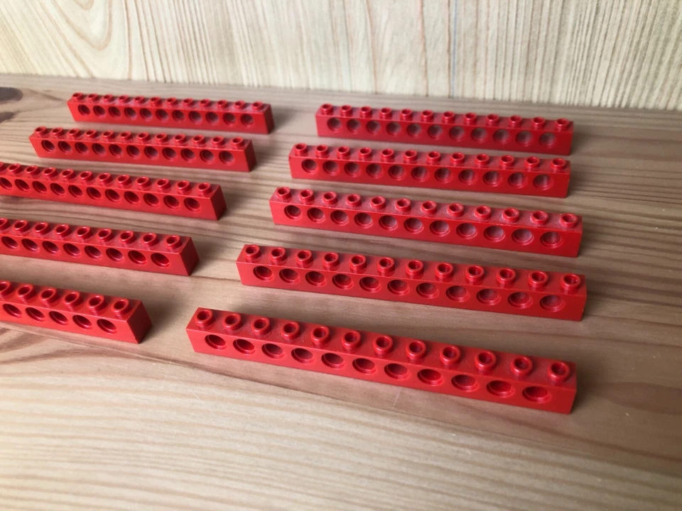 Lego 10x Technik Lochbalken 3895 Technic Brick 1 x 12 Holes rot red 389521 - Bild 2 von 4