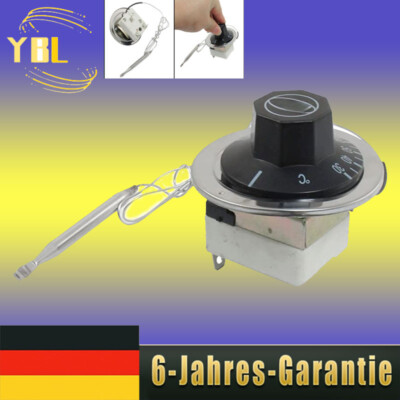 Kapillarthermostat Schalter 30-110°C 16A AC 250V Drehknopf Temperaturregler DE
