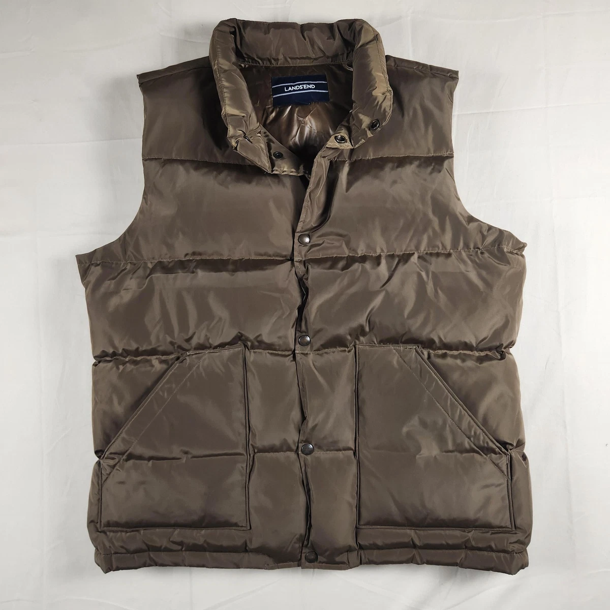 Gilet Doudoune Homme Lands' End – Noir – Taille 2XL (50-52) – Duvet – Poches Zippées