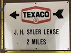 New ListingVintage Porcelain Oil Field Sign - Texaco JH Syler Lease