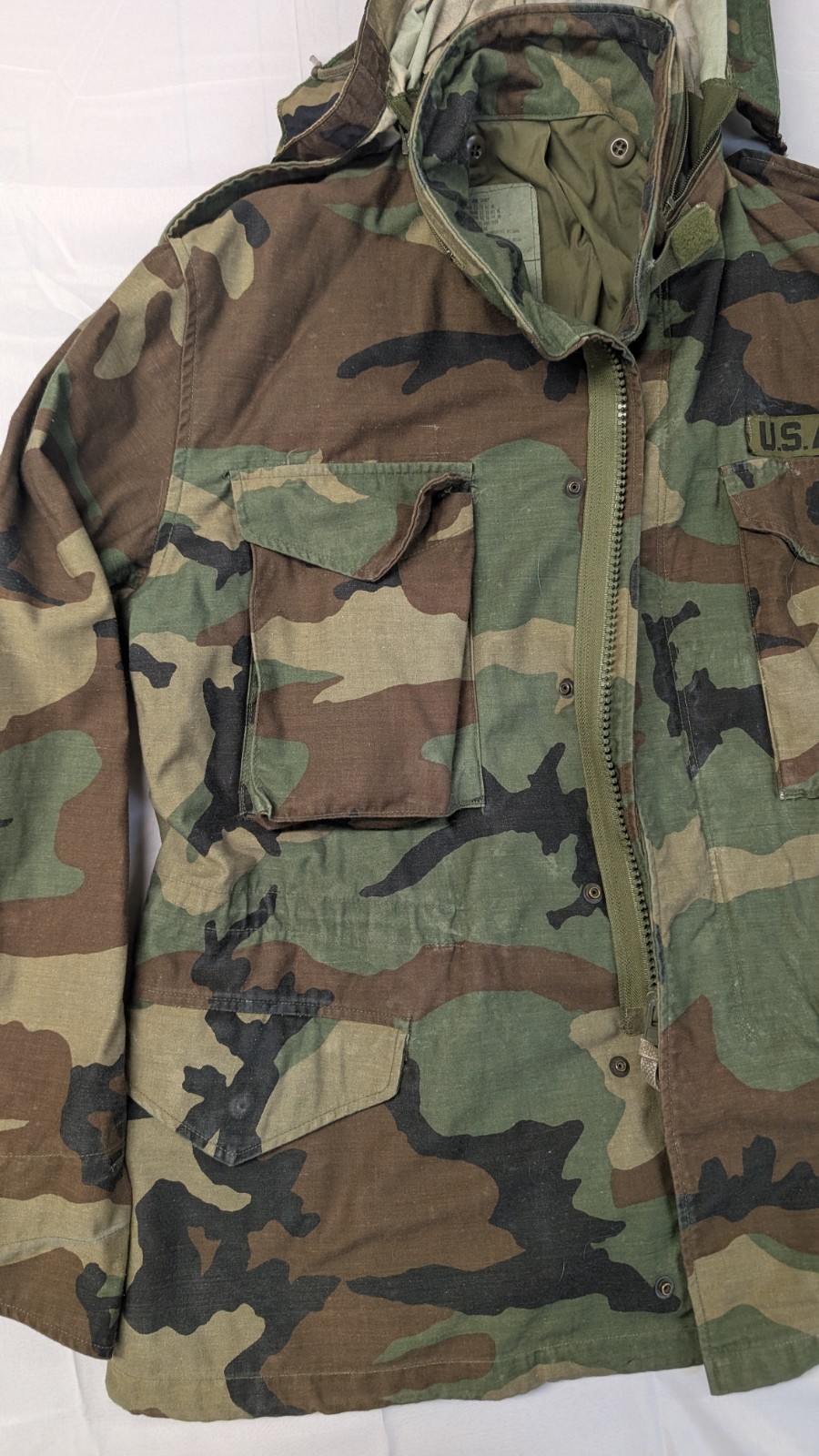 M-65 Field Jacket Med. Short Woodland Camo Army So Sew Styles Inc. Cold Weather image 5