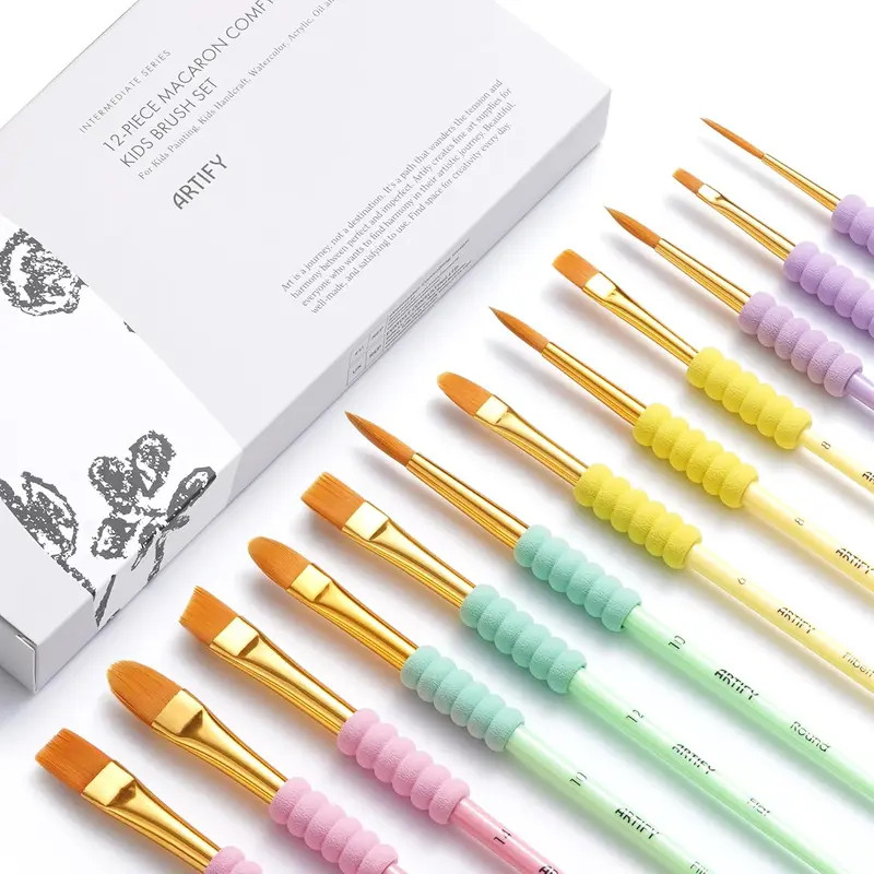 Artify Paint Brushes for Kids, 15PCS Paint Brush Set for Kid's Arts and Crafts