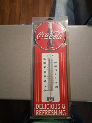 Vintage Coca-Cola Thermometer Wall Metal Sign - 
