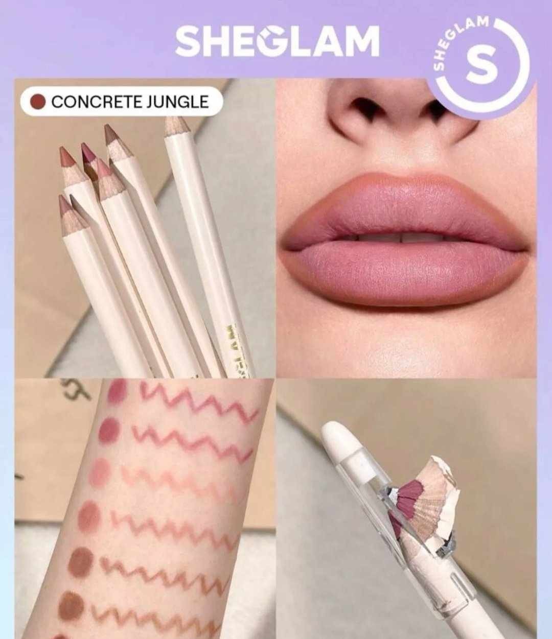 SHEGLAM Long Wearing Lip Facts Lip Liner- Concrete Jungle .New&Boxed
