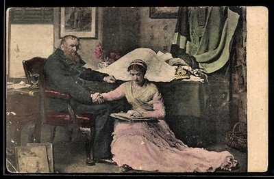 Künstler-AK sign. Sir John Everett Millais: Frau liest aus einem Buch 1913 
