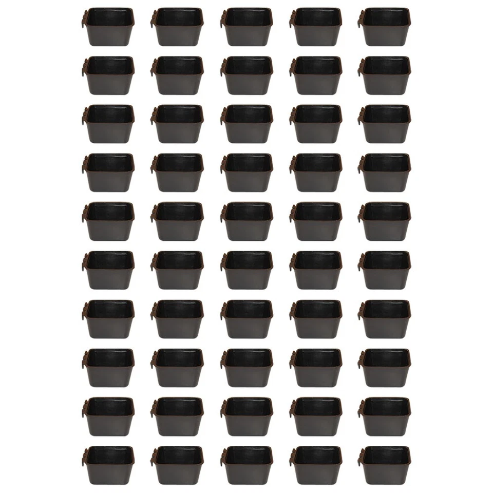 Cage Cups 50-pk Black 1 Pint/16 fl oz Hanging Feed & Water Cups Chicken Poultry - Image 3 of 4