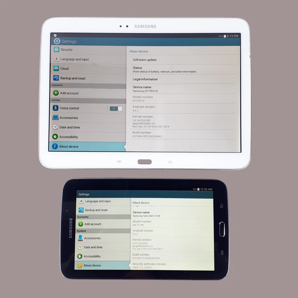 Samsung GT-P5210 16GB White & SM-T210R 8GB Black Tablets Wi-Fi Only E6467 - Image 3 of 4