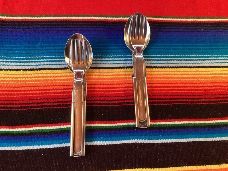 Flatware 4-Piece Set Fork Knife Spoon Bottle-Can Opener Lot of 2 Sets Camping!