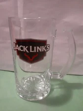 Vintage JACK LINKS JERKY HEAVY GLASS PROMO BEER SODA DRINK MUG W/ GRIP HANDLE
