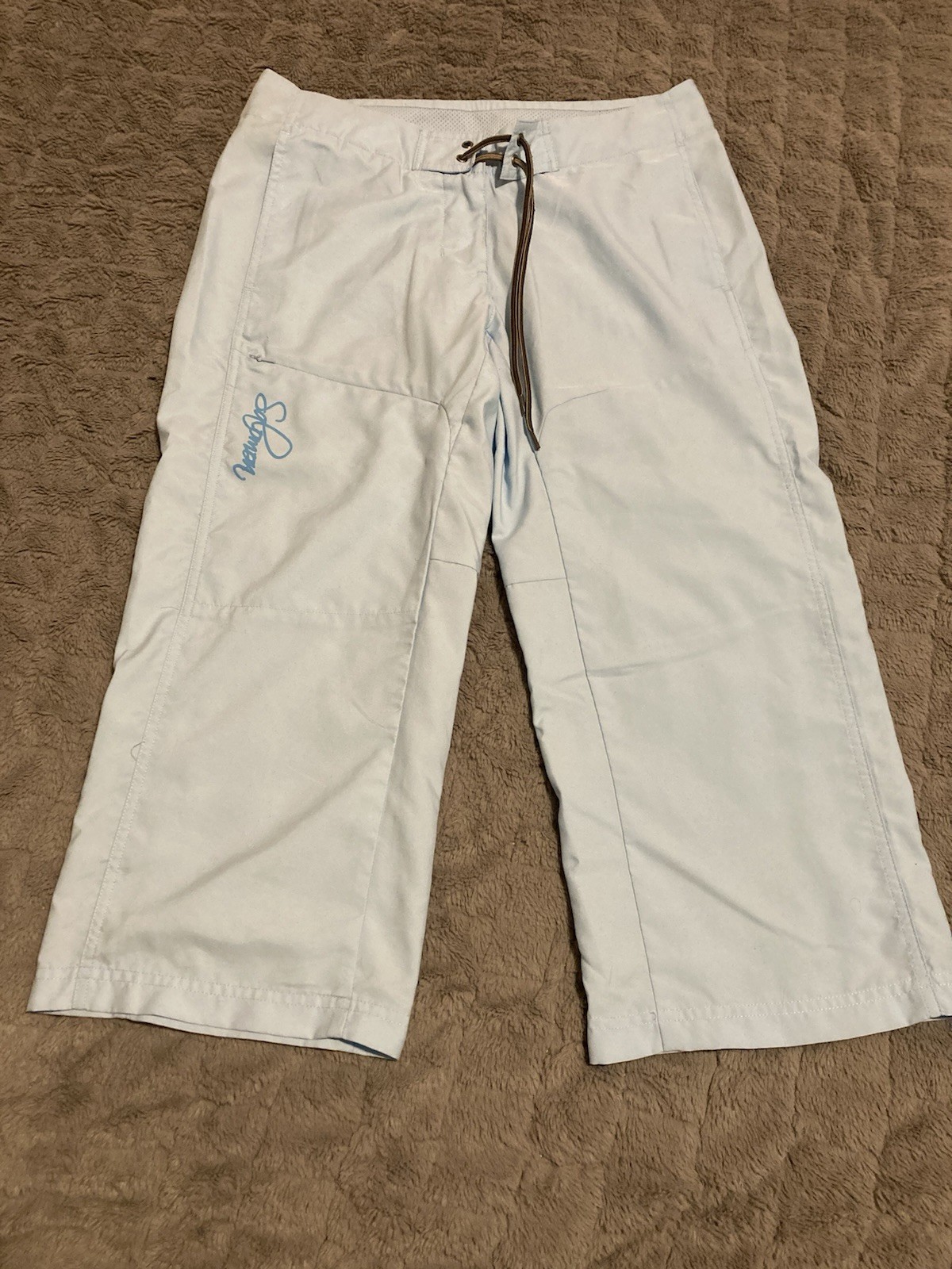 Salomon Pantaloni da Escursionismo Donna 6 Blu Chiaro Nylon Cargo Outdoor Capri Leggeri
