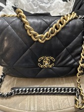 CHANEL 19 Small Lambskin Black Quilted Flap Bag Mixed Hardware