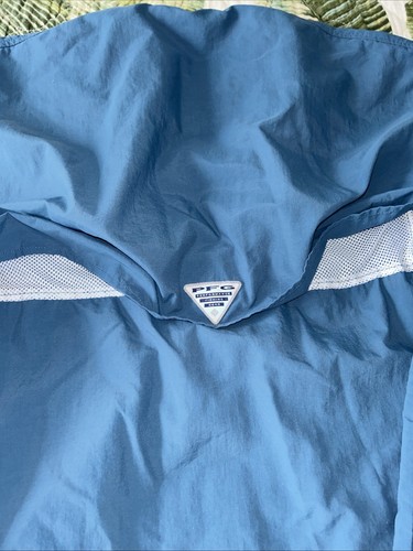 CAMICIA UOMO COLUMBIA PFG PERFORMANCE PESCA ATTREZZATURA OMNI-SHADE MESH BACK BLU NYLON - Foto 5 di 5