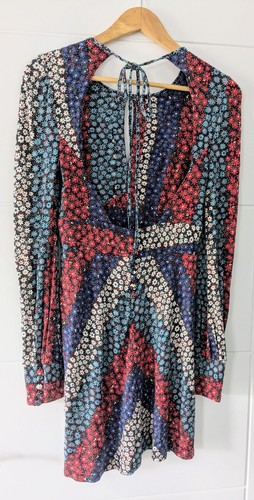 Celia Birtwell For Topshop Size 10 Floral Open Back Summer Dress - Picture 9 of 12