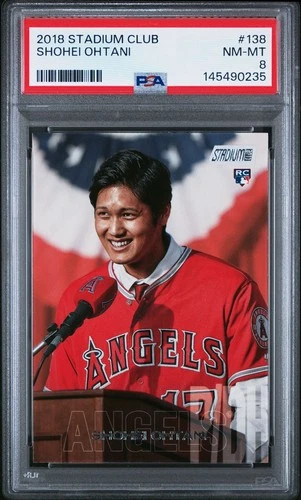 2018 STADIUM CLUB 138 SHOHEI OHTANI PSA 8 0235