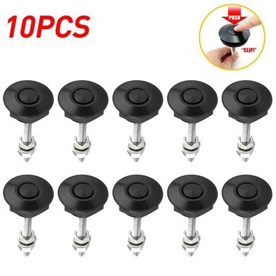 10 Pack Push Button Quick Release Hood Pins Bonnet Lock Clip Latch Bumper Kit EK