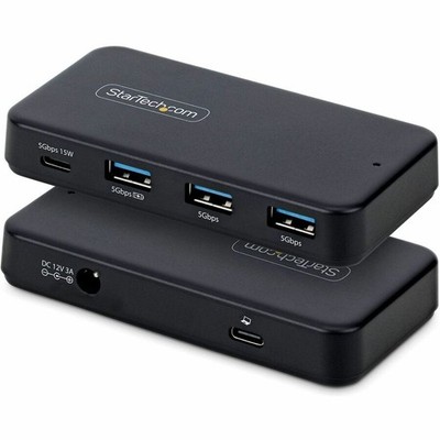 StarTech 4-Port USB-C and USB-A Hub, 5Gbps, Self-Powered, 2-in-1 Host Adapter