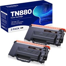2 Packs Black TN880 Toner Cartridge Compatible for Brother TN 880 High Yield