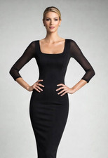 SALE! $4,500 GORGEOUS! DOLCE & GABBANA ITALY Silk black dress size 44-46