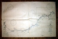 1933 Sea Algeria Marocco Cabo Tres Forcas Cap Ferrat Algerien map Karte Plan