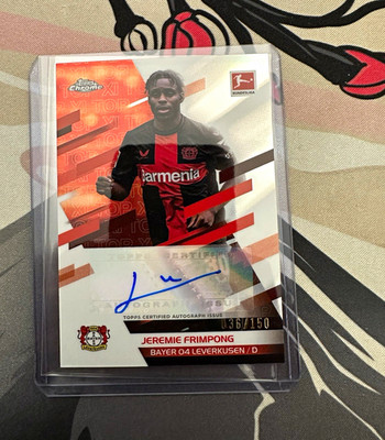 Topps Chrome Bundesliga Jeremie Frimpong Auto 036/150 Bayer 04 Leverkusen