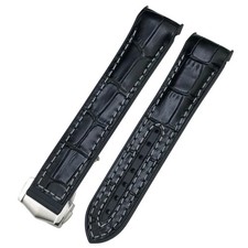 Silicone Watch Band for Omega Seamaster Planet Ocean 21 22mm Black Green Strap