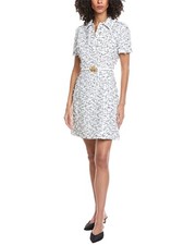 Oscar De La Renta Eyelash Tweed Silk-Lined Shift Dress Women's