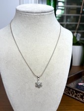 Sterling Silver Snowflake Necklace   Sparkly Crystal Winter Holiday Jewelry