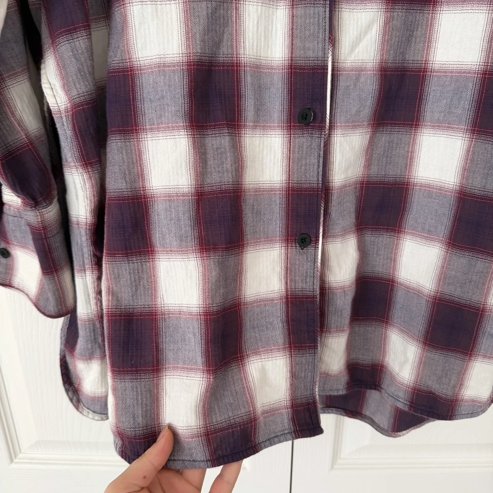 Elizabeth and James 女式 Clive 超大纽扣格子衬衫 XS 码 — 第 4/4 张图片