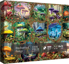 Colorful Mushroom Puzzle for Adult 1000 Piece, Mushroom Art Puzzle for Adults Pa