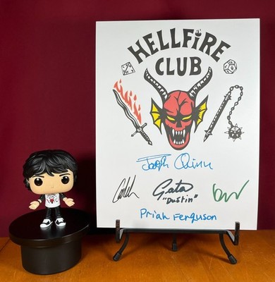 Stranger Things Hellfire Club Flyer Cast-Signed- 8.5x11- Autograph