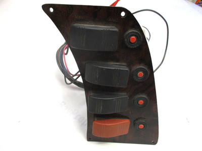 Marine Boat Dash Switch Panel Wood Grain Finish Horn Livewell Int Lights Nav/Anc