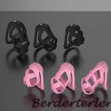 New Male Chastity Cage 3D Invisible Lock with 4 Arc Ring Testicle Chastity Belt
