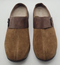 EASY SPIRIT EXPLORE 24 SUEDE AND LEATHER CLOG MULES SHOES ESELIANA WOMENS 10 M.