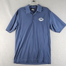 Nike Golf Polo Mens Small Blue Performance Fox Sports Embroidery Shirt Dri-Fit