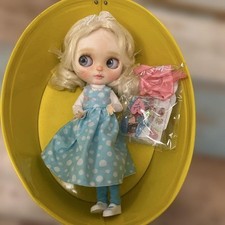 Custom Icy Doll Artist Made Body Polka Dot Dress Hairpin Aurora Blythe