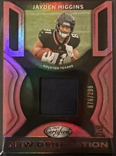 2025 Panini Certified Jayden Higgins RC Patch /299 Texans Rookie Jersey Card