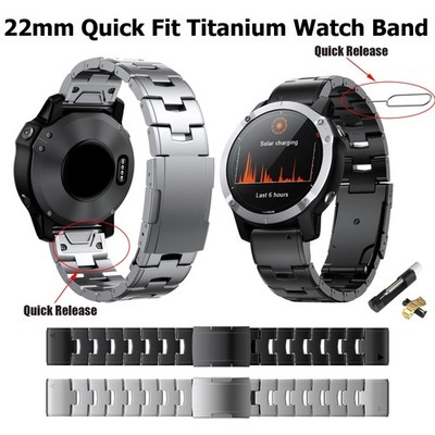 22mm Quick Fit Titanium Watch Band For Garmin Fenix 8 Pro 47mm Fenix 8 7 5 Strap