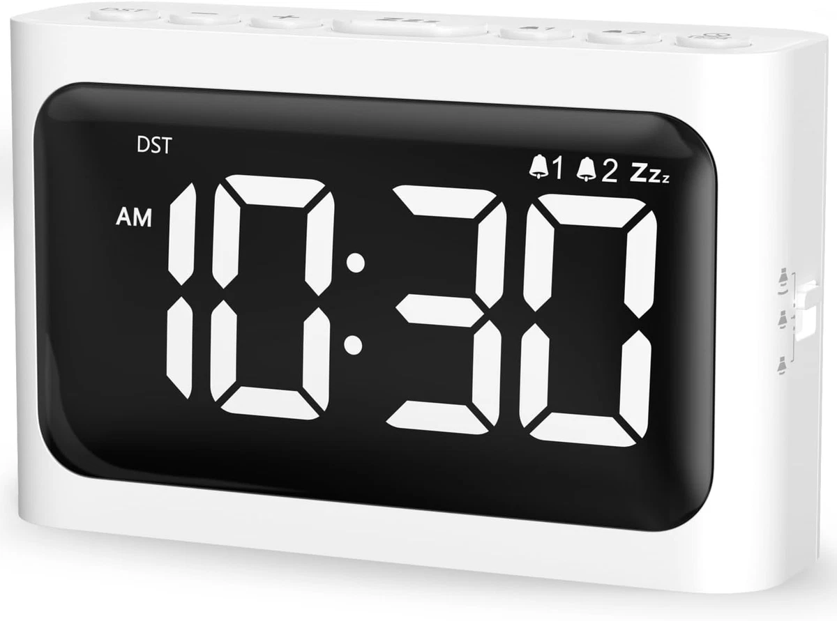 Sveglia da comodino ANALOGICA batteria orologio tavolo viaggio quarzo luce led