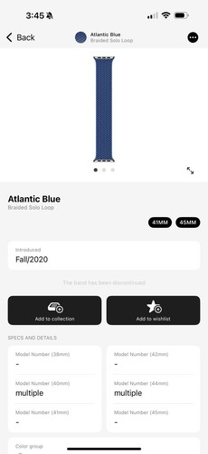 Apple Watch Braided Solo Loop 40mm (38/41) Genuine OEM Atlantic Blue Size 4 - 第 4/7 張圖片