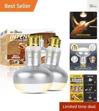 2 Pack Heat Lamp 150W, Intense Basking Spot Simulated Natural Sunlight Heatin...