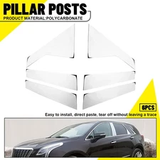 Chrome Window Door Pillar Post Trim Strip Fit 2017 2018-2024 Cadillac XT5 6Pcs