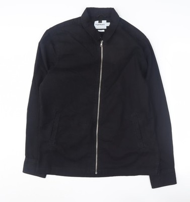 Topman Herren Jacke schwarz Baumwolle mittellang M